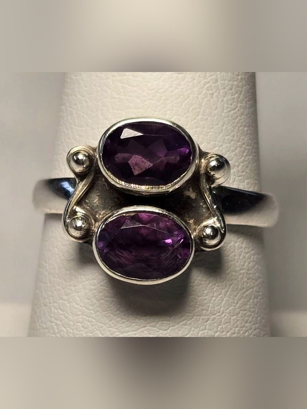 Amethyst Ring In Sterling Silver, Southwestern